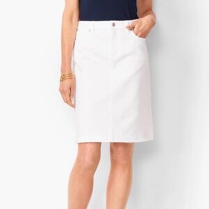 Talbots White Denim Skirt Sz 4P Like New!